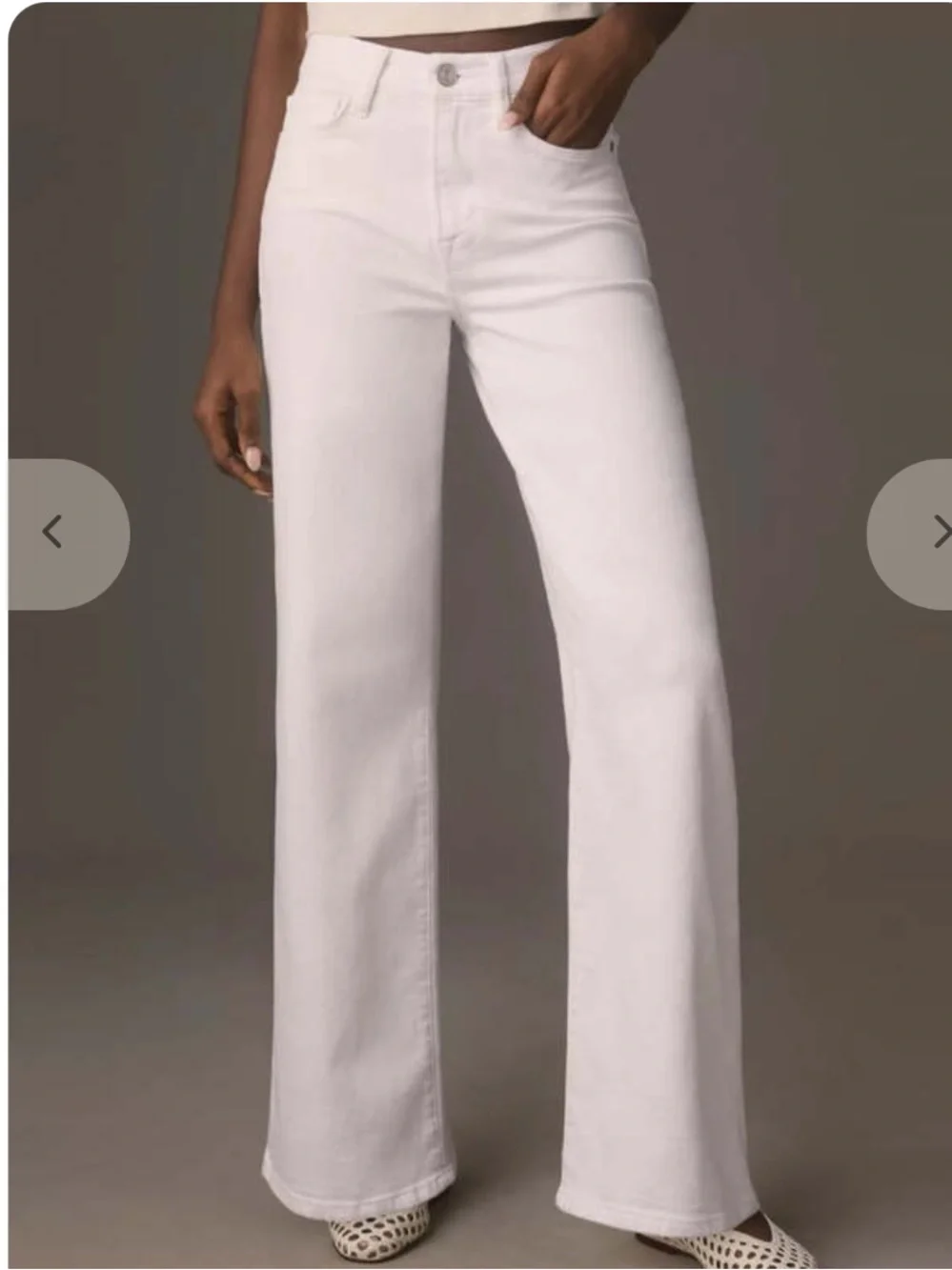 Frame Le Slim Palazzo Denim White Size 26 Blanc Full Length Jeans - Picture 3 of 10